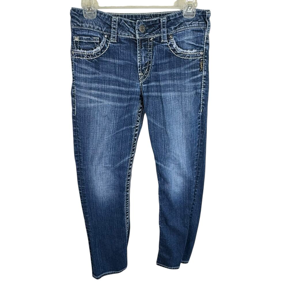 Silver Jeans Cotton Suki Capri Medium Wash Low Rise Cropped‎ Jean Capris Size 27